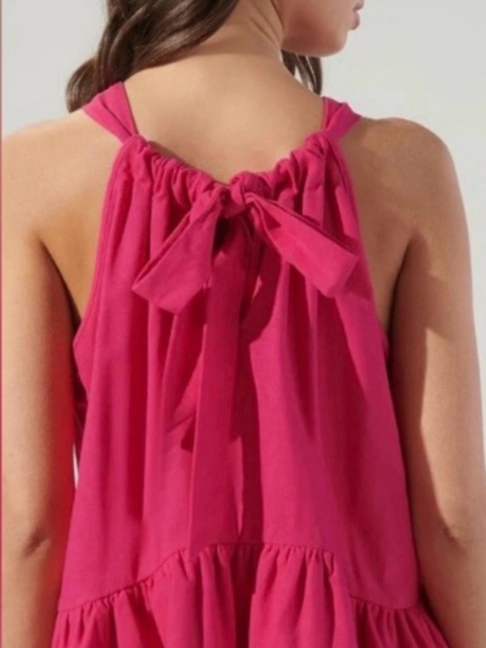 NWT SugarLips Lizette Sleeveless Ruffled Top Blouse with Bow Hot Pink |Size: M